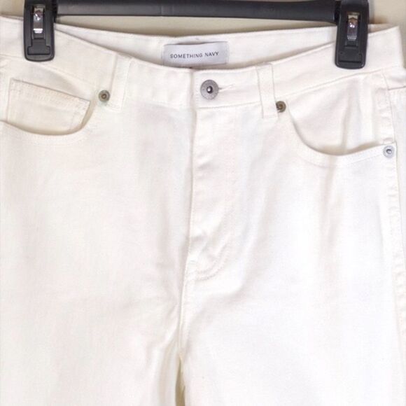 REVOLVE Something Navy Nina Denim Pants with Slit in White Flaws 6 - Picture 3 of 10